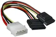 PRENDELUZ SATA Power Cable 5.25" (Molex 4pin) to 2X SATA/H, 20cm, Ideal for Connecting Storage Devices on PC and Servers.