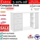 Artiss Computer Desk With Drawers Student Office Study Table Workstation White