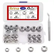 160Pcs 304 Stainless Steel Finishing Cup Countersunk Washers Assortment Kit, 6#/