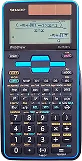 [Sharp] EL-W535TGBBL 16-Digit Scientific Calculator with WriteView, 4 Line Display, Battery and Solar Hybrid Powered LCD Display, Black & Blue