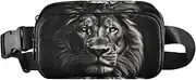 [XYMZR] Fanny Pack Lion Head Black White Hip Bag Belt Bag for Women Man Fashion Waist Pack Water-repellent Crossbody Bag for Halloween Costumes Running Hiking Jogging Travel Sport, Multi-colored, one