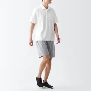 【MUJI 無印良品】男抗UV速乾聚酯纖維短褲 S 灰白