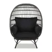 Bernice PE Wicker Egg Chair with Legs - Grey