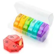Weekly Pill Organizer 4 Times a Day, Large Pill Box 7 Day Daily Pill Case wit...