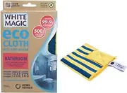 White Magic Eco Cloth Bathroom, Cuts Through Stubborn Grime & Polishes Shiny Surfaces, Chemical-Free, Durable & Quick-Drying Microfiber for Sinks, Showers, Tubs, and Tiles – Eco-Friendly Cleaning