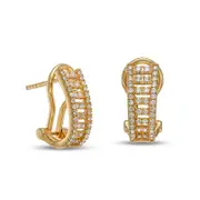 0.5 CT. T.W. Certified Diamond Multi-Row J-Hoop Earrings in 14K Gold (H/I1)