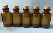 10pcs 20ml nice look new Brown Glass Bottles with Corks Jars Wishing Bottles