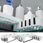 Bathroom Corner Shower Shelf Corner Shower Caddy Reusable Wall Mounted dhGOR