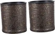 Vaguelly 2pcs Leather Dice Cups Design Dice Holders Game Accessory Easy to Clean