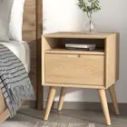 Bedside Table Drawers Side Table Shelf Storage Cabinet Nightstand Furnitur 1S-WD