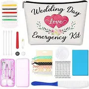 Floral Wedding Emergency Kit for Bride Wedding Survival Kit with Makeup Bag, Bride Kit Bridal Shower Gift Present Fun Engagement Present for Bride Emergency Supplies