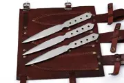 Shiny Dagger Throwing knives with leg leather pouch.