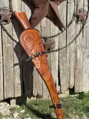 N! Leather Western lever action Rifle Shotgun 33" fits Winchester Case Scabbard