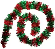 Tinsel Garland Metallic (2 Pack, 15 ft ea) Holiday Streamers Christmas Tree Deco