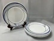 7pc Vintage Corelle Flo Luncheon Blue and White Dinner Plates, 11”, USA, A2059
