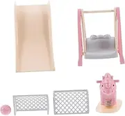 Amosfun Doll House Swing Toy Set Mini Slide Football Goal Decorative Props for Girls Toys Room Decor
