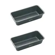 2x Mastercraft 28cm Heavy Base Non-Stick Loaf/Bread Pan Baking Mould Large Black