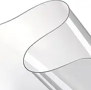 Eaasty 2 Sheets Clear Vinyl Plastic Sheeting 54 x 36 Inch Clear Tablecloth Desk Cover Protector Flexible Thick Vinyl Sheeting Heavy Duty Rectangular Table Pads for Dining Room(0.2 mm)