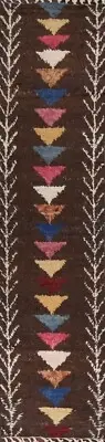 Thick-Plush Moroccan Berber Geometric Handmade WOOL Runner Rug 2' 6'' x 12' 5''