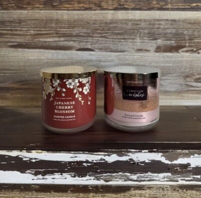 Bath & Body Works 2 candles black cherry merlot & A thousand wishes 14.5 oz