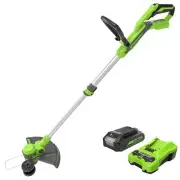Greenworks 24V 12" Cordless String Trimmer/Edger (Gen 2), 2.0Ah Battery and Char