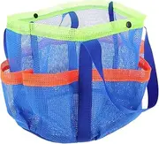 [TOBBOMEY] Mesh Beach Tote Bag for Women Large Swim Bag with Side Pockets for Beach Travel and Swimming Efficient Storage for Organizing Essentials