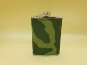 Green Army Camo 8 oz Stainless Steel Canteen Flask Unused New