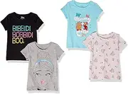 [Amazon Essentials] Spotted Zebra Amazon Brand Girl's Disney 4-Pack Short-Sleeve T-Shirts