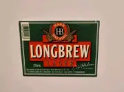 Hahn Longbrew Lager 375ml Brand New Original Unused Beer Bottle Paper Label -A23