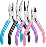 Jewelry Making Pliers Set - 4 Pcs Tools With Wire Cutters, Round Nose, Chain Nose, Bent Nose - Mini Pliers for Jewelry Repair, Crafts, and Supplies
