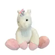 Purely Luxe Aurora White Ultra Plush Unicorn Lovey 12" NEW NWT