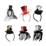 Adult Top Hat Decor for Celebration New Year Hairband with Sequins