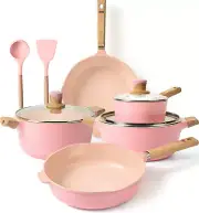 Pans and Pots Set Nonstick - 16 PCS Granite Non Stick Induction Cookware W/Fryi