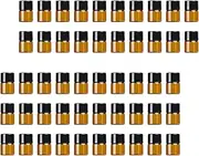 TENOL Premium Glass Bottles for Fragrance Samples - Set of 50 Leakproof Vials with Caps