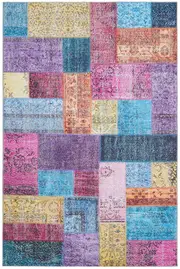 Rug Culture Multi-Colour Patchwork Look Printed Rug