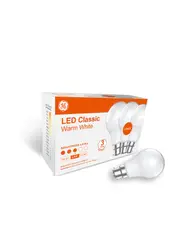 GE Classic 3 Pack 8W BC LED Globe in Warm White