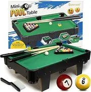 Game Table – 20-Inch Small Pool Table, Mini Billiards Table for Family Game Nights - Simple Assembly Required