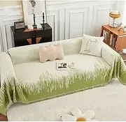 KCCRHIN Reversible Couch Cover for 2 3 4 Cushion Couch Anti-Scratch Sofa Cover Multi-Purpose Sofa Throw Soft Washable Sectional Sofa Slipcover Loveseat Cover for Dogs Pets,Green,180*300cm/71*118in