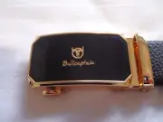 BULLCAPTAIN Automatic Buckle Leather Lychee Pattern Sz M (50”) Belt Men NWT