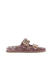 Fendi Embroidered Velvet And Jacquard Slippers