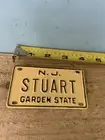Old School JERSEY Bike License Plate- “ STUART ”-SCHWINN Stingray,Mongoose BMX