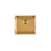 AGUZZO Stainless Steel Kitchen and Laundry Sink - 500mm Single Bowl - Brushed Gold - Top/Under Mount