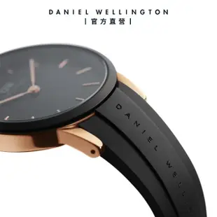 【Daniel Wellington】DW 手錶 Iconic Motion 32mm躍動黑膠腕錶 玫瑰金框(DW00100426)