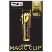 WAHL 5 STAR GOLD CORDLESS MAGIC CLIP 8 PREMIUM GUIDES & CHARGING STAND 08148-700