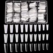 KADS French Coffin Ballerina Nail Tips Acrylic Half False Nails 10 Sizes 500 Pcs with Box (HC76)