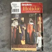 Sewing Pattern Simplicity 7031 Size XS-M Mens Wiseman Holiday Costume Cosplay