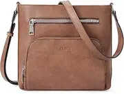 [CLUCI] Shoulder Bag PU Leather Shoulder Bag Medium Zip Bag Adjustable Strap Soft Stylish