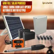 60W Full Solar Powered Single Swing Farm Gate Opener Automatic Motor Keypad
