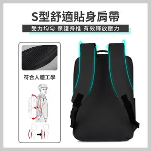 雙肩電腦背包│適用17.3吋以下筆電 多層次收納 拉桿固定帶 透氣減壓│電腦後背包 後背電腦包 (3.3折)