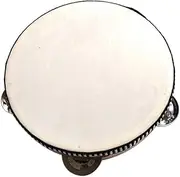 zolyet Musical Tambourine Drum Round Percussion KTV Party White 4in